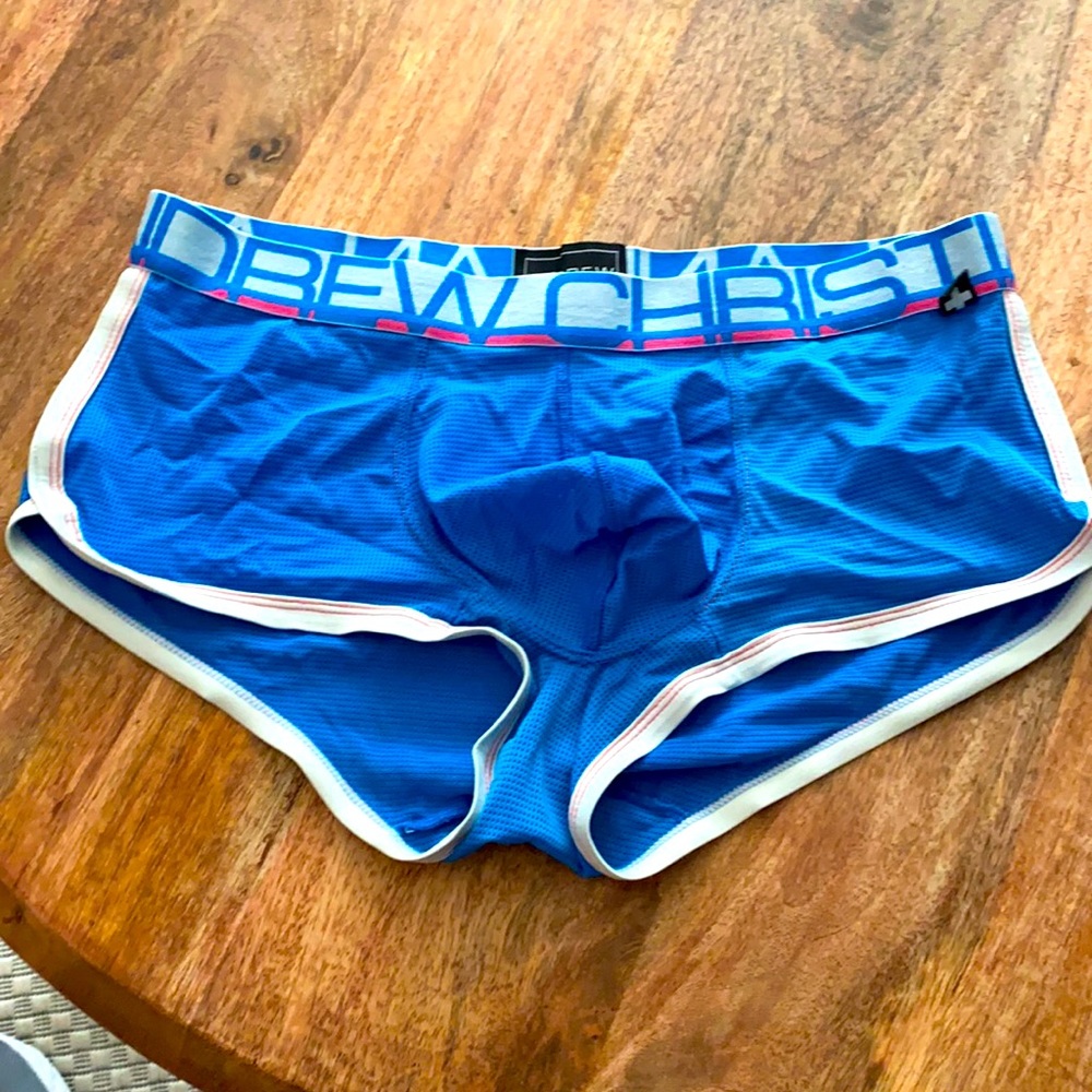 Medium Andrew Christian Blue Mesh Trunks